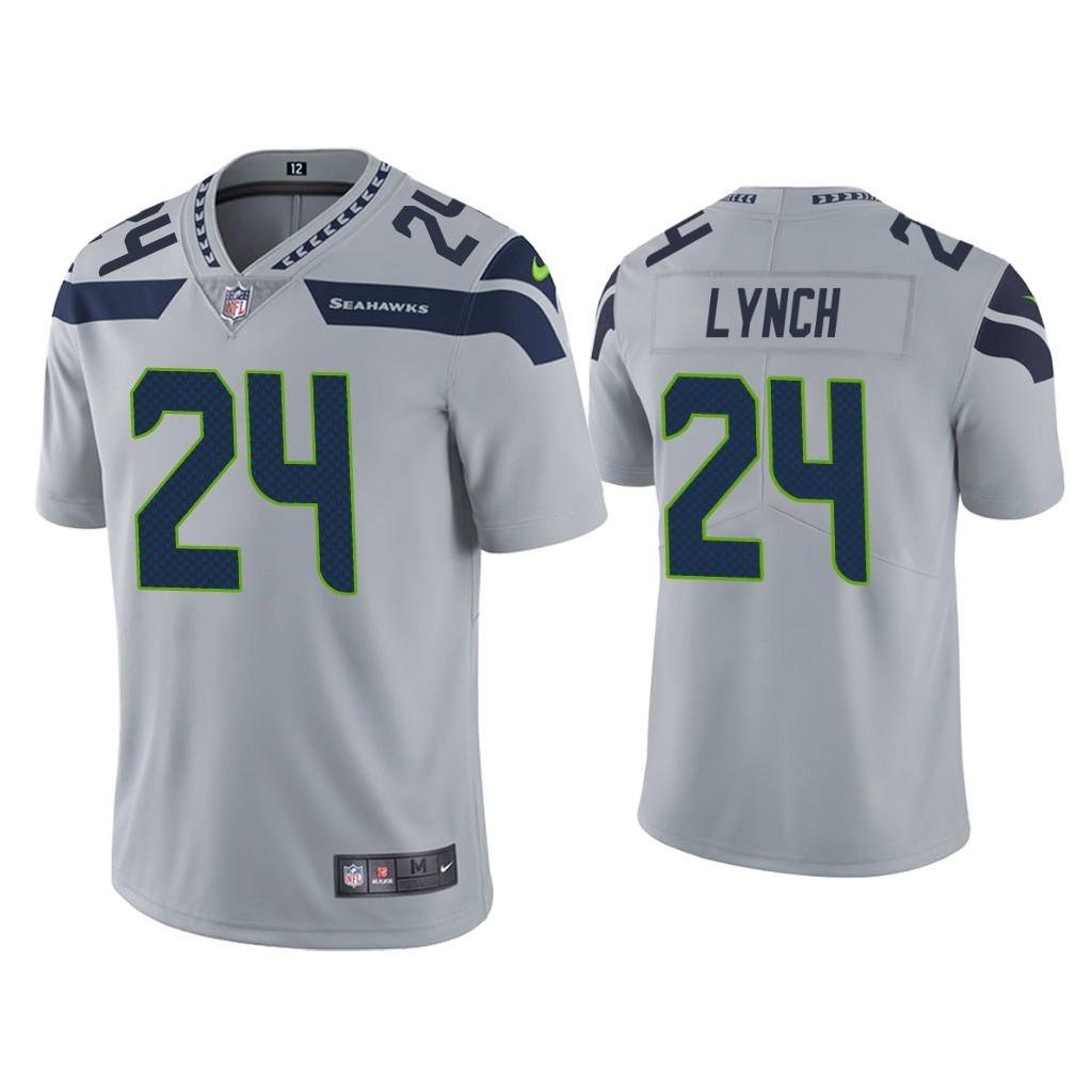 Men Seattle Seahawks #24 Lynch Nike Vapor UntouchablGray Limited NFL Jersey